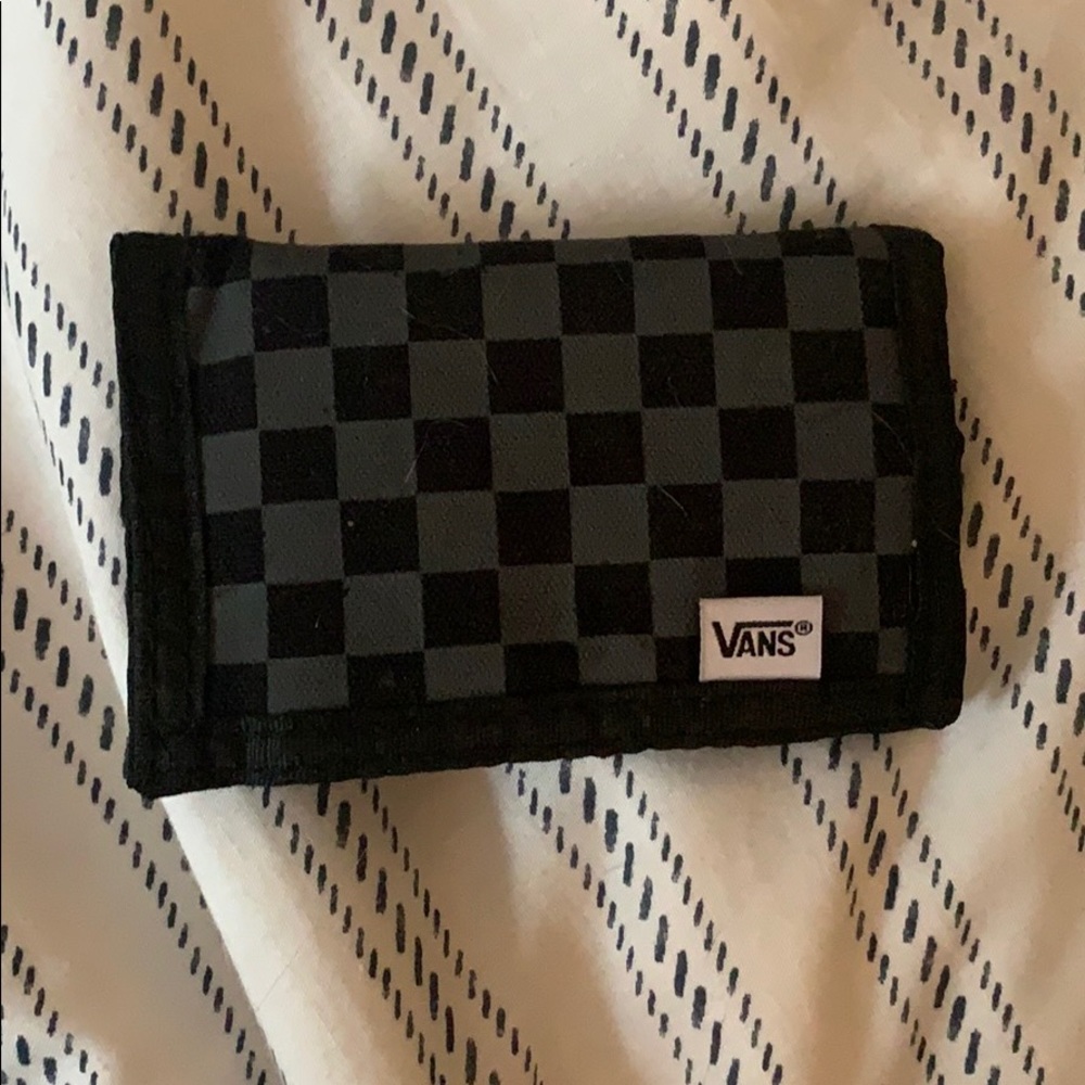Checkered Vans Tri Fold Velcro Wallet